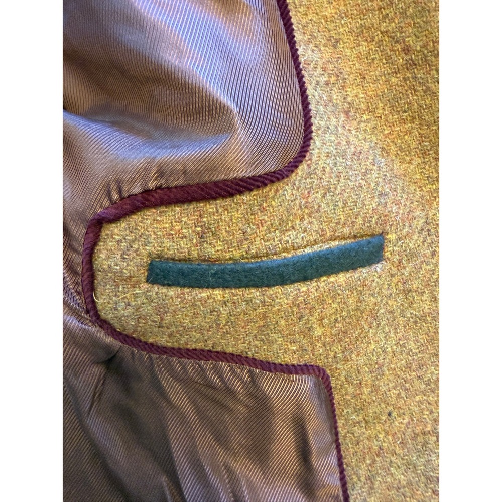Zara Blazer Womens L‎ Mustard Yellow Excellent Shetland Wool Elbow Patch Jacket - Picture 7 of 11